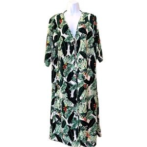 Rachel Zoe Kimono in Gorgeous Tropical Green Print. One Size.